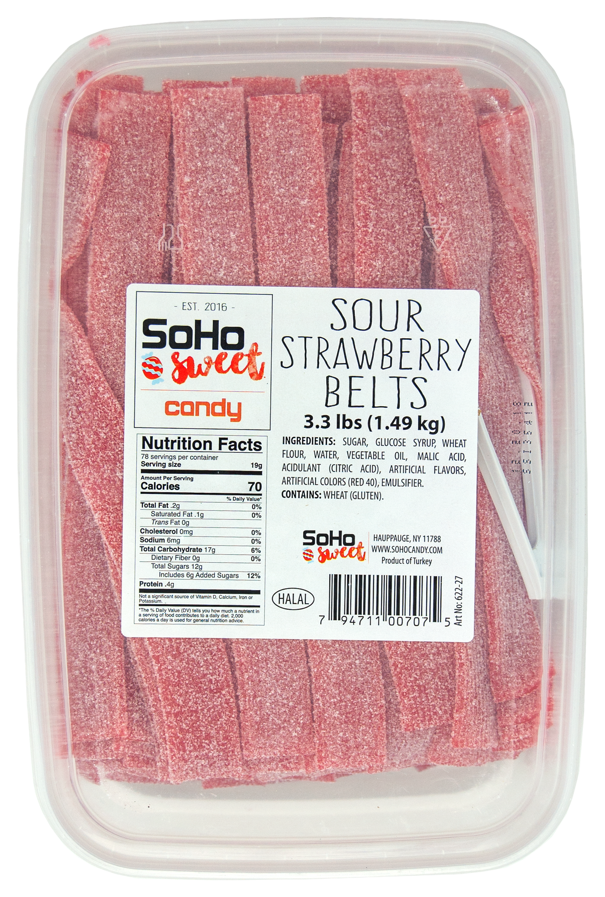 Sour Cotton Candy Belts  1LB Container – SoHo Candy